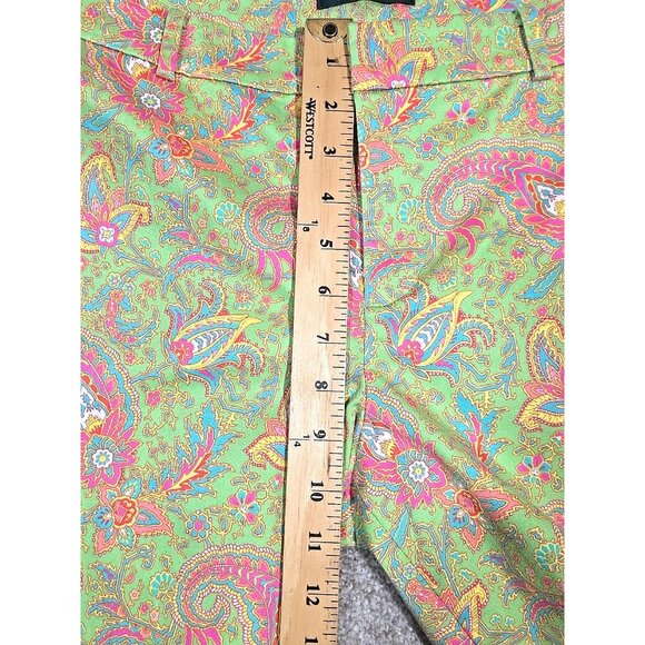 Lauren Ralph Lauren Chino Pants Flat Front Paisley Print Ankle Preppy Women's 10 - Picture 6 of 12